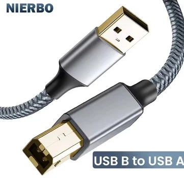 Кабель для принтера USB B to USB A NIERBO 2 метр Сірий