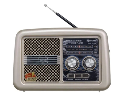 Радіо Golon RX-978BT – AM/FM/SW, Радіоприймач Bluetooth колонка, MP3 з USB/TF, акумулятор + батарейки, фонарик