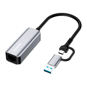 Мережевий адаптер USB 3.0 / Type-C - Gigabit Ethernet, Grey ColorWay (2000003382095)