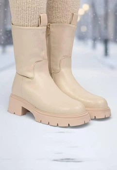 Сапоги женские No brand С499 зимние бежевые 40 26 см