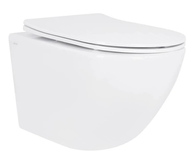 Унитаз подвесной Qtap Jay Rimless, с сиденьем Slim Duroplast/ Soft-close/ Quick Relase QT07335177RW