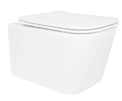 Унитаз подвесной Qtap Crow Rimless, с сиденьем Slim Duroplast/ Soft-close/ Quick Release QT05335171RW