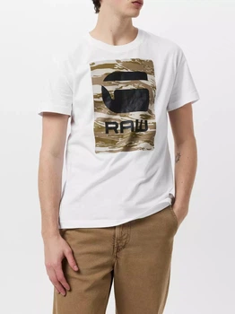 Футболка бавовняна довга чоловіча G-Star Raw 59231201(White) M Біла з принтом (3000637621739)