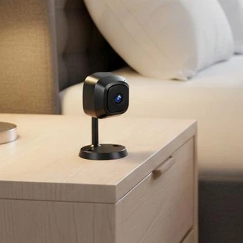 Аккумуляторная мини Wi-Fi камера видеонаблюдения с ночной съёмкой, датчиком движения и разрешением 5 Мп AM100 Black