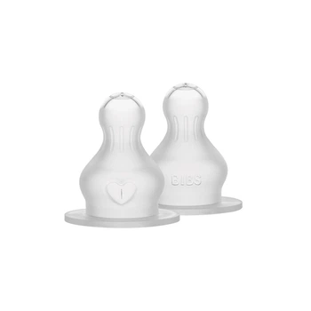 Сменные соски для бутылочки BIBS Bottle Nipple 2 шт Silicone густой поток, 6+мес