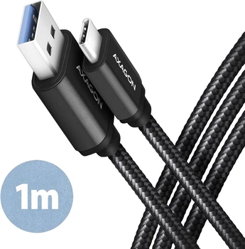 Кабель Axagon USB-C TO USB 3.2 1 м Black BUCM3-AM10AB (8595247906250)