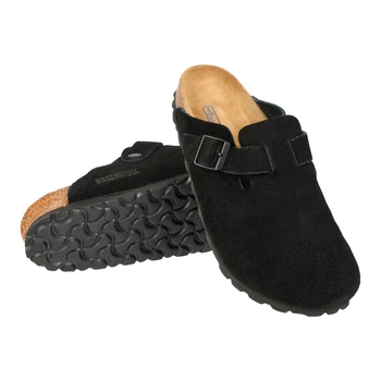 Замшевые шлепанцы Birkenstock Boston Black 44