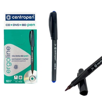 Маркер перманентный синий Centropen 4606 CD-DVD Pen 1 мм