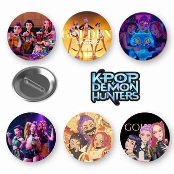 Набор закатный значков Kpop demon hunters Кпоп охотники на демонов 6 шт (КХ10121)