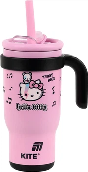 Термокружка с трубочкой Kite Hello Kitty 530 мл Розовая (HK25-1266)