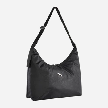 Спортивна сумка хобо жіноча середня Puma Pop 09170907 Black-Script AOP (4069161281723)