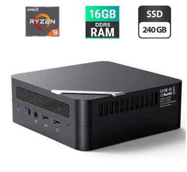 Неттоп Beelink GR9 USFF / AMD Ryzen 9 5900HX (8 (16) ядер по 3.3 - 4.6 GHz) / 16 GB DDR4 / 240 GB SSD / AMD RX Vega 8 / USB 3.1 / Wi-Fi / Bluetooth / Блок питания в комплекте б/у