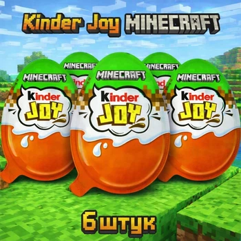 Кіндер Joy Minecraft 6 штук з колекційною фігуркою іграшкою для фанатів Майнкрафт