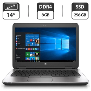 Ноутбук HP ProBook 640 G2 / 14" (1366x768) TN / Intel Core i5-6200U (2 (4) ядра по 2.3 - 2.8 GHz) / 8 GB DDR4 / 256 GB SSD / Intel HD Graphics 520 / WebCam / VGA б/у
