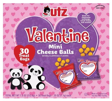 Сырные шарики Utz Valentine Mini Cheese Ball Treats 30 шт 212.6г