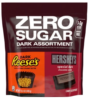 Микс шоколадных конфет Hershey's And Reese's Zero Sugar Assorted Dark Chocolate Candy 439г