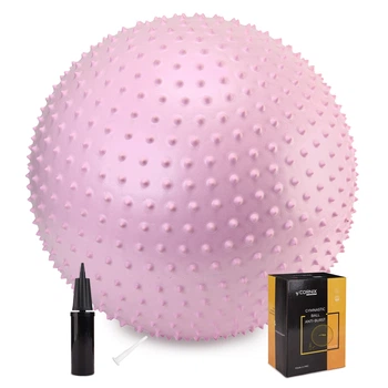 Мяч для фитнеса (фитбол) Cornix 65 см массажный Anti-Burst XR-0489 Light Pink