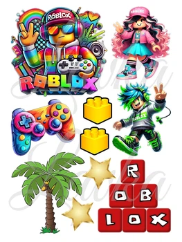 Декор на торт Роблокс Roblox вафельний папір для торта їстівний друк на вафельному папері харчова вафельна картинка щільна А4 1002264203