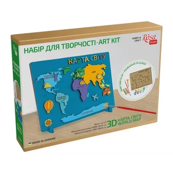 Набір для творчості ROSA Talent 3D Карта Світу (N0003545)
