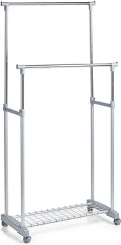 Stojak na ubrania Zeller 2 poziomowy Srebrny (4003368171517)