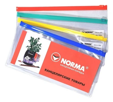 Папка на zip-lock Norma асорті DL 200 мкм. на 1 відділення (5059)