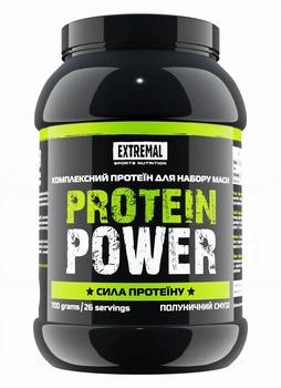 Протеїн Extremal Protein Power 700 г Полуничний смузі Протеїн для М'язів Сили Енергії