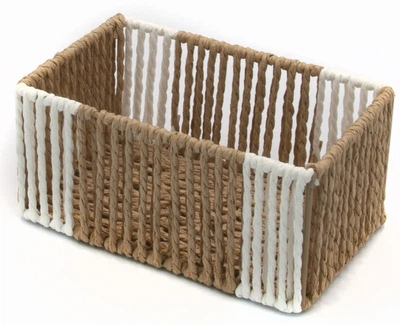 Кошик плетений Hold&Home прямокутний 19x12x9 см Біло‑бежевий (HW74791-1)