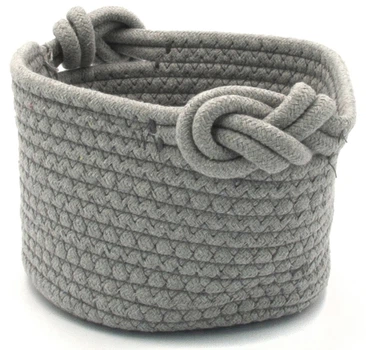 Кошик плетений бавовняний Hold&Home круглий 19x12 см Сірий (HW74799G)
