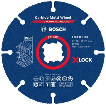 Круг відрізний універсальний Bosch 125*22 X-LOCK Carbide 2608901193