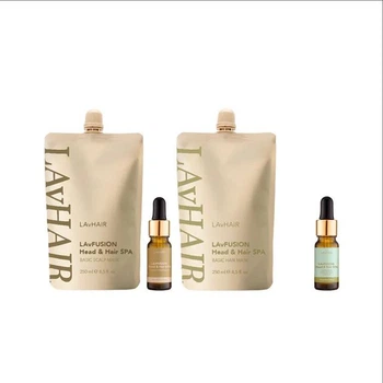 Набір для сухої шкіри голови та волоссям LAvHAIR LAvFUSION: Маска для шкіри голови LAvFUSION 250мл + Сироватка-концентрат для сухої шкіри голови LAvFUSION 10мл + Маска для волосся LAvFUSION 250мл + Ліпідна сироватка-концентрат LAvFUSION 10мл