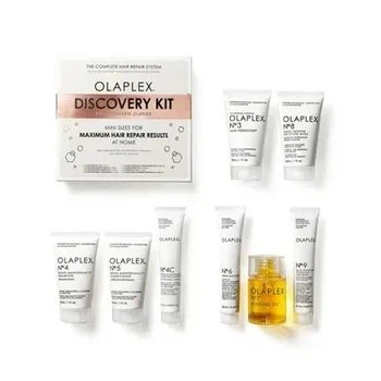 Набір для догляду волосся Olaplex Discovery Kit: Еліксир Olaplex №3 30мл + Маска Olaplex №8 30мл + Крем Olaplex №6 20мл + Олія Olaplex №7 30мл + Сироватка Olaplex №9 20мл + Шампунь Olaplex №4 30мл + Шампунь Olaplex №4C 20мл + Кондиціонер Olaplex №5 30мл