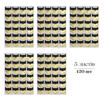 Кутики для вклеювання фото 120 шт золоті