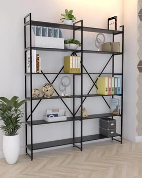 Стелаж в стилі лофт EcoLoft Норлен DSP-1359-5 Чорний