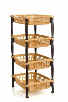 Етажерка для зберігання Violet 44x32x85 см Бежево-коричневий (0363-bj)