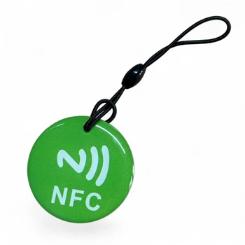 NFC мітка брелок NTAG213 круглий 35 мм - Green