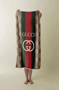 Рушник з принтом Гуччі принт напис, "Gucci" - 70*140 см