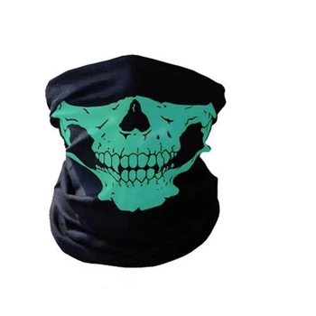 Бафф Skull бандана, балаклава, маска чорна з зеленим черепом