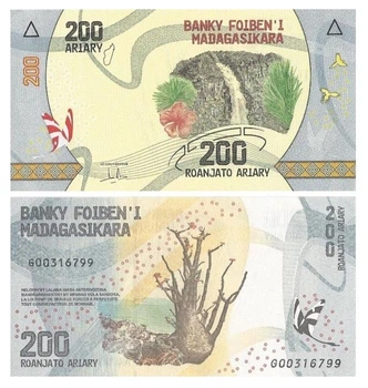 Банкнота 200 аріарі Мадагаскар 2017 рік UNC