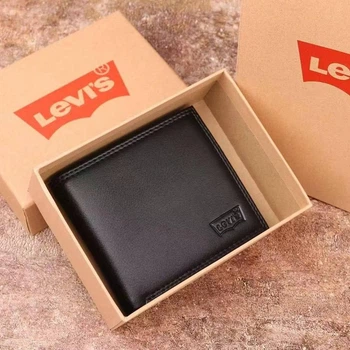 Чоловічий гаманець LEVI’S компактний з монетницею чорний 11×9,5 см (LUX1002)