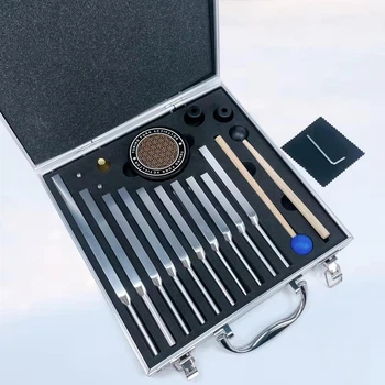 Набір Solfeggio-камертонів Silver Tuning Forks 10 шт. у валізі