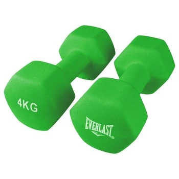 Гантели Everlast 4 кг × 2 шт. в виниловом покрытии металлические зеленые профессиональные гантели для фитнеса силовых тренировок аэробики и домашнего спортзала