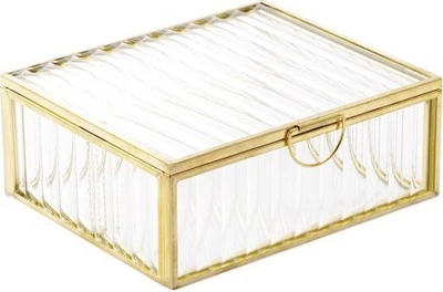 Скринька для біжутерії Homla Grazia з ребристого скла 13 x 11 x 5 см (5904183852713)