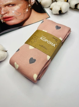 Дитячі колготки бавовняні з сердечками Корона на зріст 104-116см 3-5 років Рожевий
