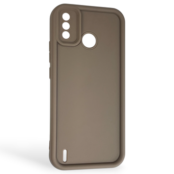 Чехол силиконовый Soft Touch для Tecno Spark 6 Go (KE5) коричневый (Полная защита камеры)