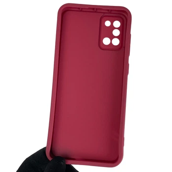 Чохол силіконовий Soft Touch з 3D принтом злого кота для Samsung Galaxy A31 (SM-A315F) бордовий (Повний захист камери)