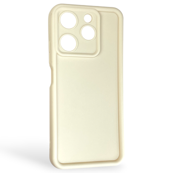 Чехол силиконовый Soft Touch для TECNO Spark 10 Pro (KI7) молочный (Полная защита камеры)