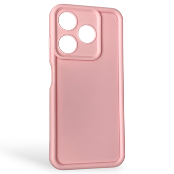 Чехол силиконовый Soft Touch для TECNO Spark 10 (KI5q) розовый (Полная защита камеры, с точными вырезами под кнопки)
