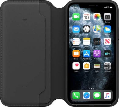 Чохол книжка Leather Folio для Apple Iphone 11 Pro (5.8") Black шкіряний протиударный