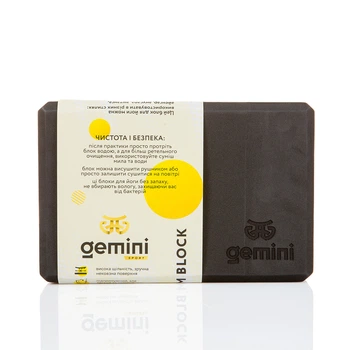 Блок для йоги Gemini Eva Pro 180грам 23х15х7, 5см (Чорний) Black GBK-1002