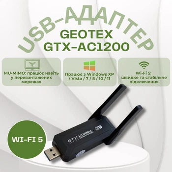 Wi-Fi адаптер Geotex GTX-AC1200